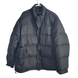 Eddie Bauer Premium Quality Goose Down Puffer Jacket Coat Men's XXL Black